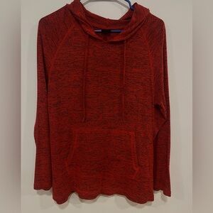 Red heathered Women's raglan sleeve Hoodie Sweater